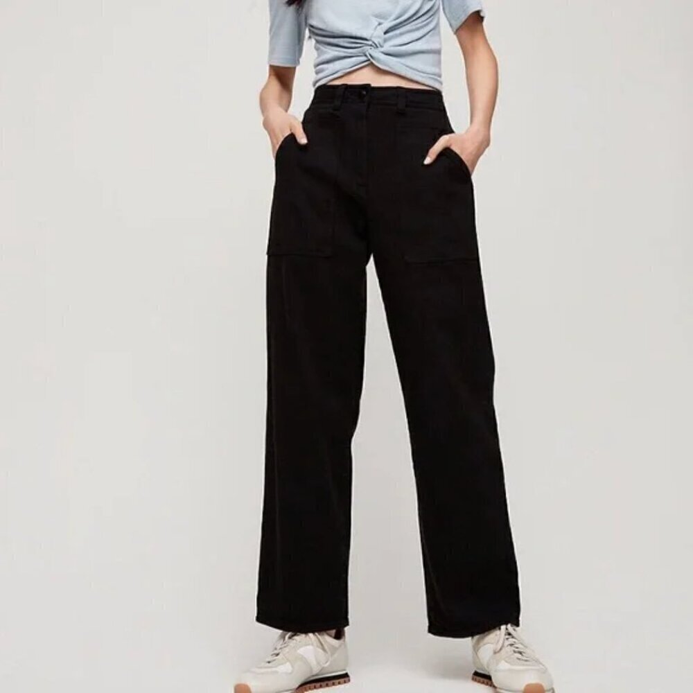 Aritzia Wilfred Free Modern Utility Pant Size 24 Black